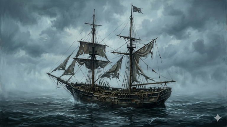 The Mary Celeste ghost ship found abandoned in the Atlantic Ocean in 1872